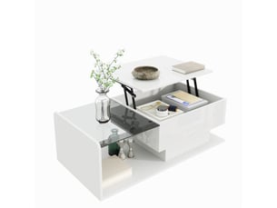 Table basse rectangulaire coloris blanc <strong></strong> <strong></strong>