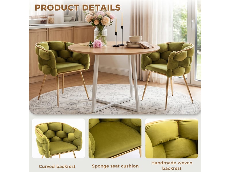  Fauteuil en velours olive avec pieds en métal doré W3534P467330 - Conforama D