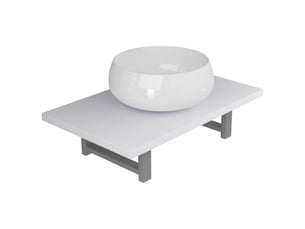 Meuble de salle de bain, armoire salle de bain en deux pièces céramique blanc cf65436