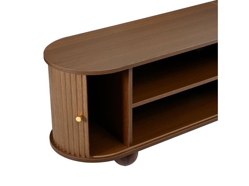  Rond tv lowboard tv armoire portes coulissantes rétro meubles de salon meubles vertical déchiré portes coulissantes pieds à boule N621P442660D - Conforama C