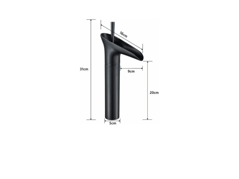 Robinet de salle de bains noir, robinet cascade, robinet de lavabo vintage à poignée unique, robinet de salle de bains à comptoir en laiton - cc005321zls CC005321ZLS - Conforama B