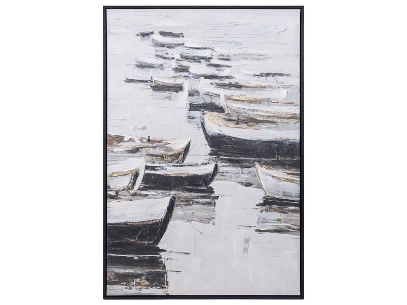  Tableau peint à la main avec cadre en bois noir 83x4x123h cm  - Conforama B