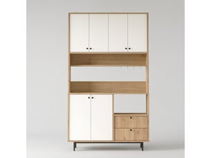 Buffet de rangement multiusage avec étagères et portes thromex - blanc