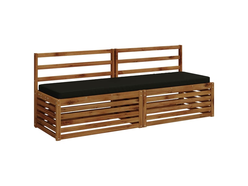 Lot de 2 coussins de banc, coussins d'assise vught 100 % polyester noir cf58033 - Conforama C