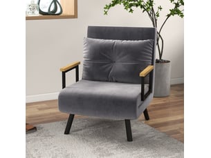 Fauteuil convertible MAISENTIEL Velours gris vendu A l'unité