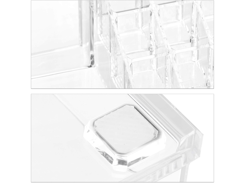  Organiseur de maquillage, boîte rangement make up avec tiroirs, support empilable, transparent  - Conforama C