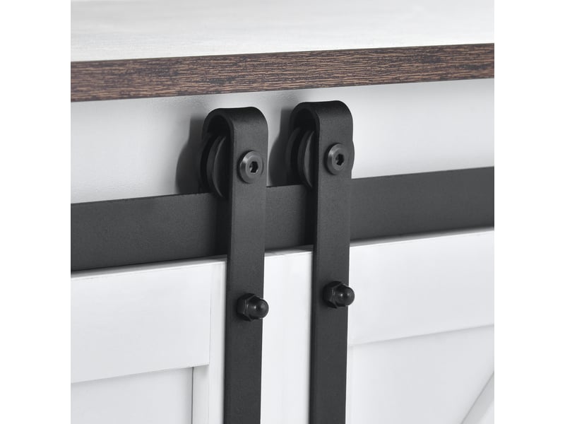  Meuble tv 150x40x60 cm 2 portes coulissantes étagères réglables moderne  - Conforama E