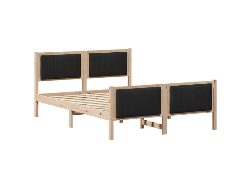  Lit double- lit adulte -  cadre de lit marron et noir 135 x 190 cm bois massif en pin  - Conforama A