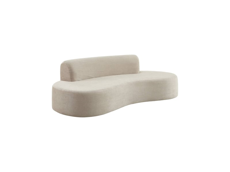  Canapé virgule organique 3 places tissu chenille beige - curv  - Conforama A