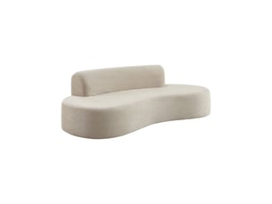 Canapé droit fixe   3 places Tissu beige