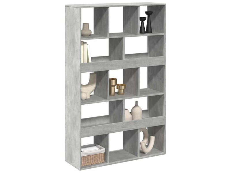  Cloison bibliothèque, meuble de rangement gris béton bois d'ingénierie shl6259  - Conforama C