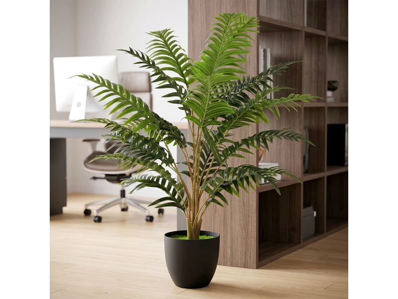  Plante artificielle intérieure 90 cm fougère arbre artificiel en pot avec branches flexibles, intérieure et extérieure  - Conforama C