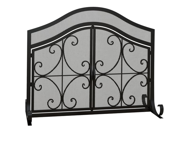  Grille de protection pour cheminée panneau unique en maille d'acier 105 x 40 x 80,5 cm noir  - Conforama A
