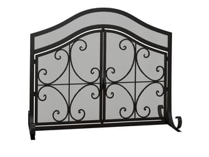 Grille de protection pour cheminée panneau unique en maille d'acier 105 x 40 x 80,5 cm noir
