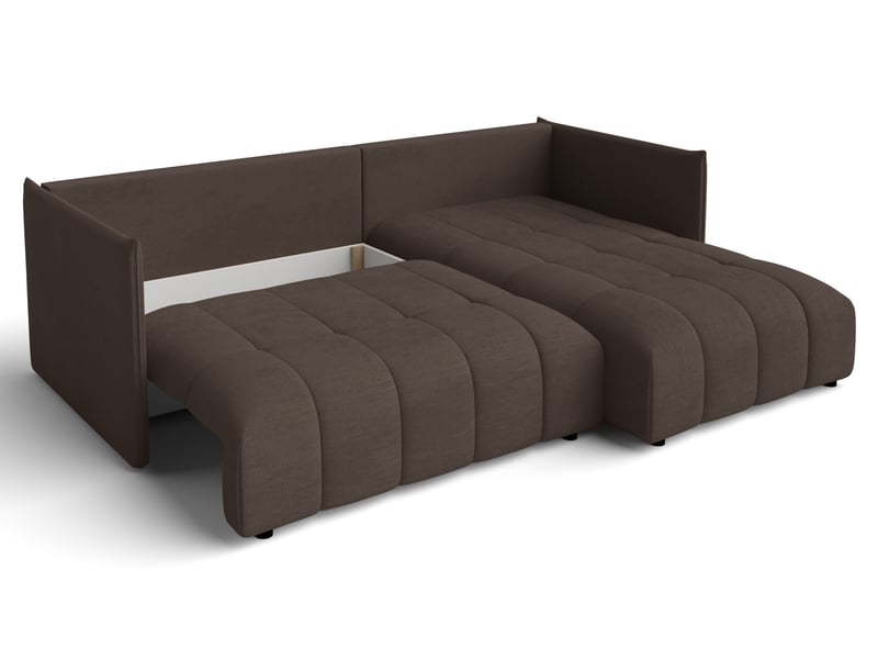 Canapé d'angle marron avec fonction couchage cosmova 245 cm Cosmova - Conforama E