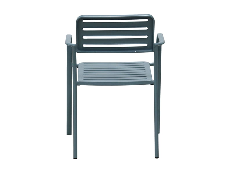  Lot de 4 fauteuils de jardin empilables en métal bleu gris - baca  - Conforama E