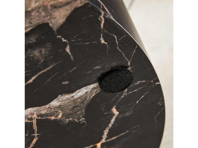  Table basse double niveau en verre de sécurité design à plusieurs niveaux structure porteuse en mdf effet marbre noir et blanc plusieurs variantes de couleur  - Conforama D