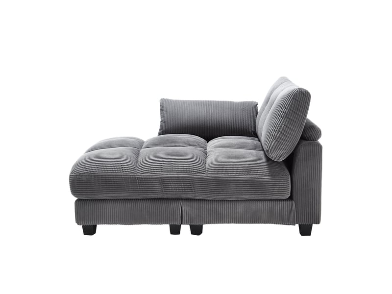  Fauteuil relax 1 place en velours côtelé gris avec usb, porte-gobelets et poche latérale pour se détendre  - Conforama A