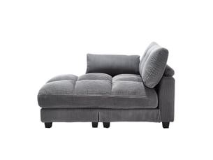 Fauteuil relax 1 place en velours côtelé gris avec usb, porte-gobelets et poche latérale pour se détendre