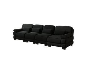 Canapé modulable,336x88,5x94 cm,4 places,velours côtelé,noir