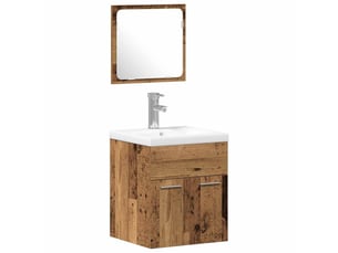 Ensemble de mobilier de salle de bain 3 pièces bois ancien cf64431