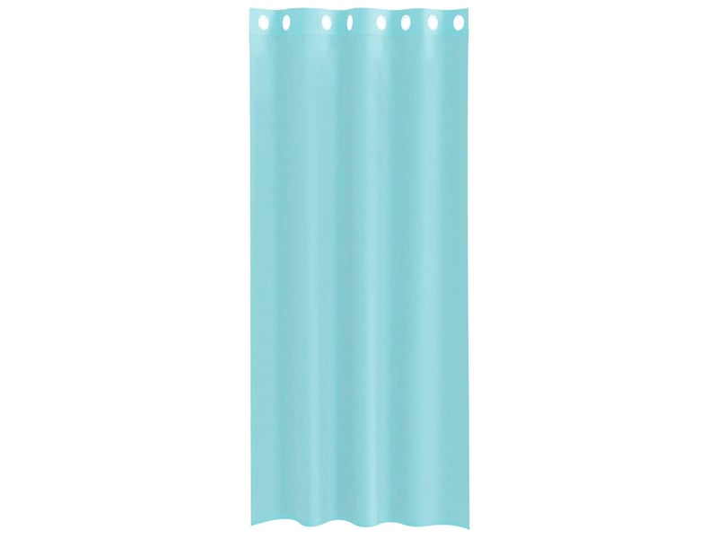 Lot de 2 rideaux en voile, voilages avec œillets turquoise cf44428 - Conforama D