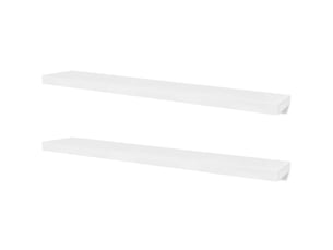 Lot de 2 étagères murales mdf blanc rangement de livresdvd cf40929