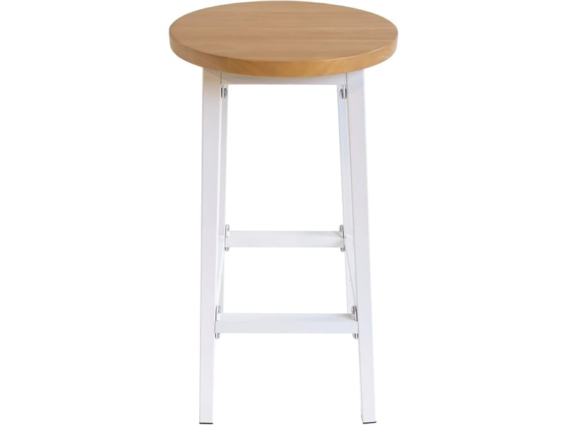 Lot de 2 tabourets de bar sans dossier en bois blanc 32 x 32 x 65 cm 62684 - Conforama D