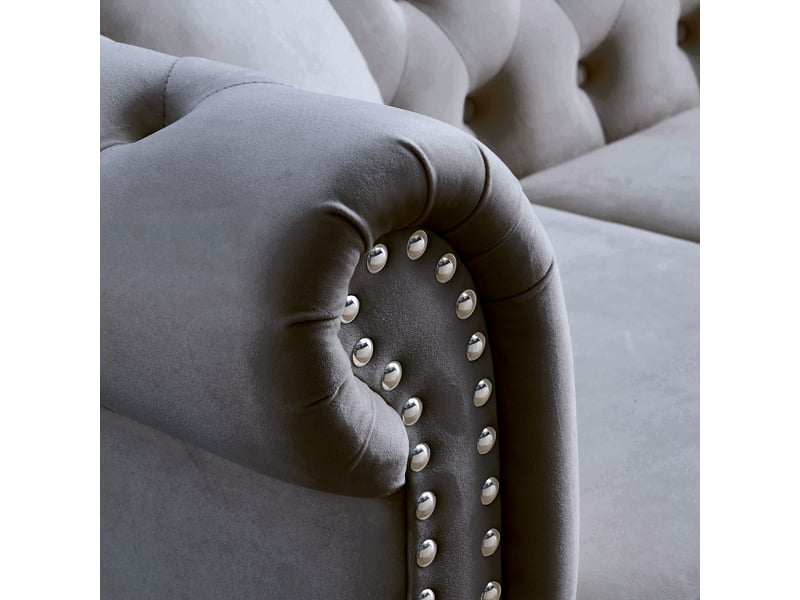  Canapé moderne - canapé en velours de style chersfield avec pieds en bois d'hévéa en forme de bouteille, réf. W3349s00146  - Conforama C