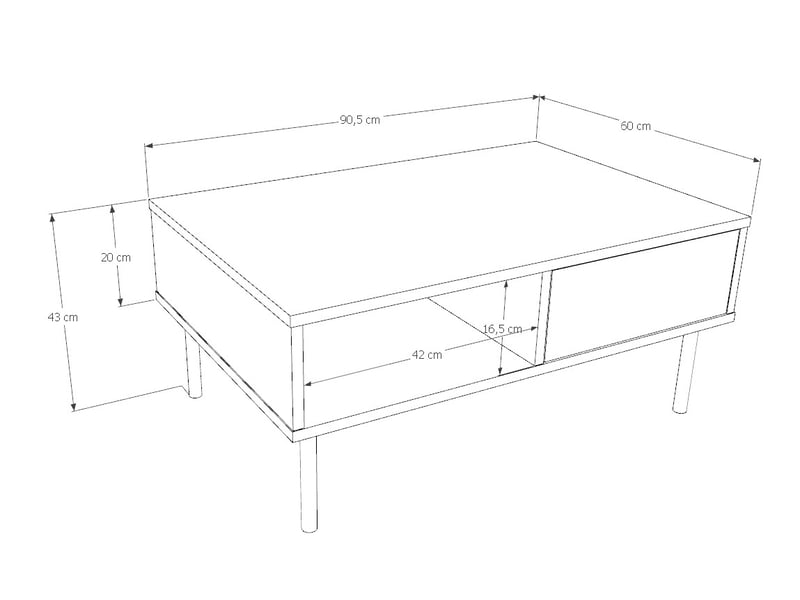  Table basse venus 90 cm - noyer VENUS_LAW/O/03 - Conforama D