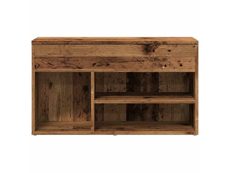  Banc à chaussures, meuble à chaussures vieux bois 80x30x45 cm bois d'ingénierie  - Conforama D