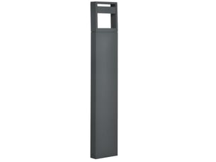Lampe de jardin 16x5x90 cm led intégrée orientable métal gris foncé