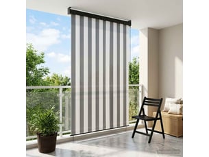 Store enrouleur, store à rouleau anthracite et blanc 160 x 250 cm cf44951