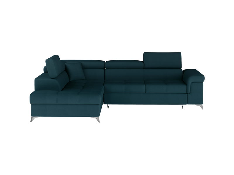 Canapé d'angle convertible palazzo 4 places bleu foncé – angle gauche avec 1 coussin - Conforama A