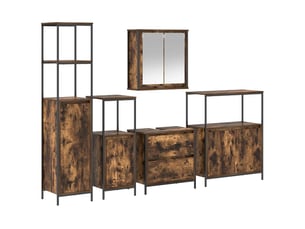 Ensemble de mobilier de salle de bain 5 pc marron cf64567
