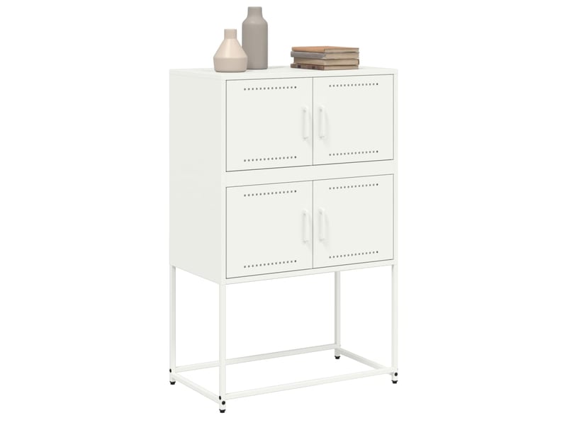  Buffet - bahut - meuble de rangement blanc 68,5x38,5x107 cm acier  - Conforama D
