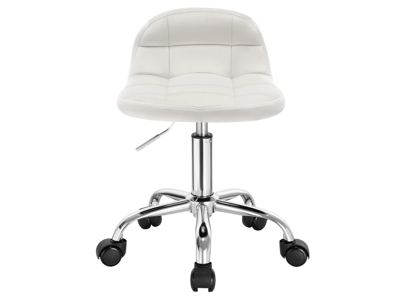  Chaise de bureau pivotante réglable en hauteur 38 x 31 cm – beige crème – velours, mousse et métal  - Conforama A