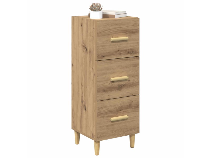 Buffet - bahut - meuble de rangement chêne artisanal 34,5 x 34 x 90 cm bois d'ingénierie  - Conforama C
