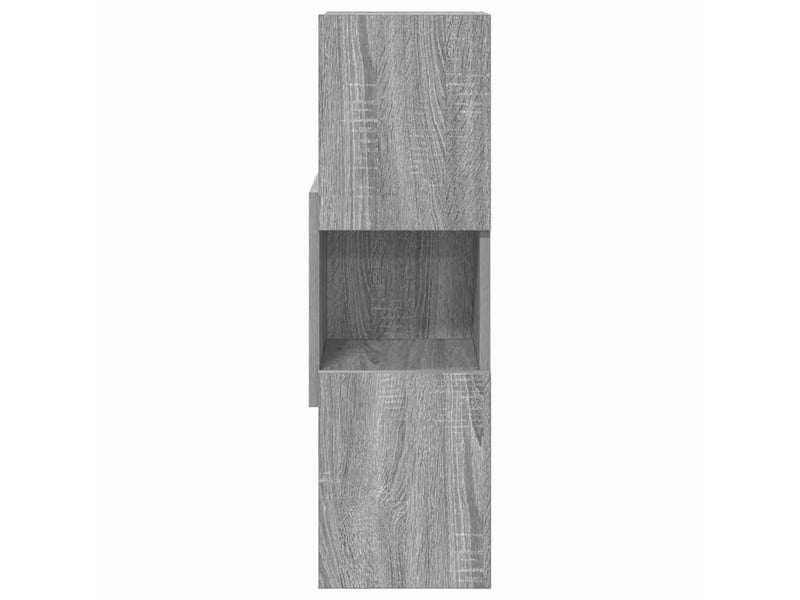  Meuble d'angle, meuble de rangement salon 25,5x25x80cm bois d'ingénierie gris sonoma  - Conforama E