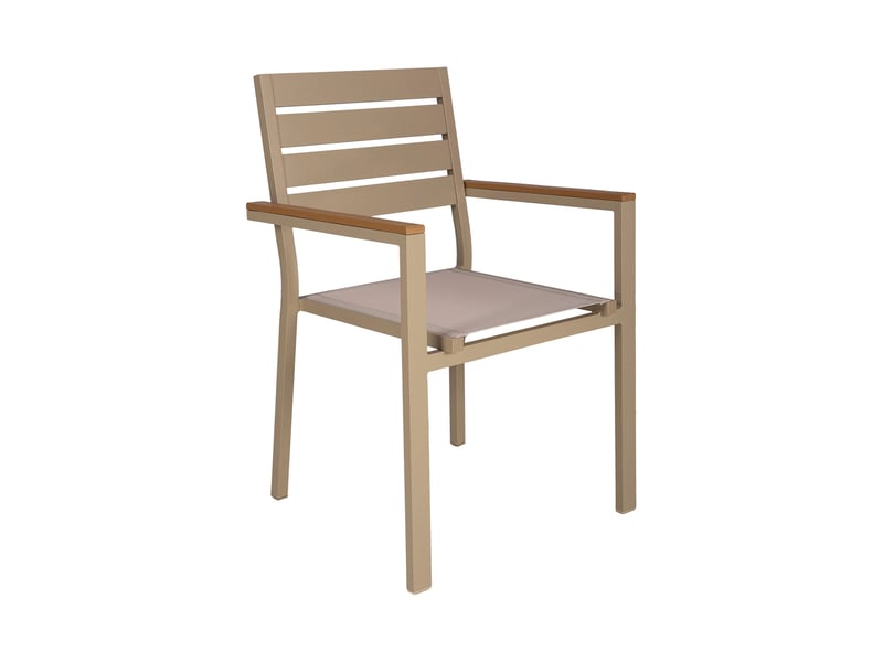  Ensemble table de jardin carrée 120180cm + 8 fauteuils crème  - Conforama E