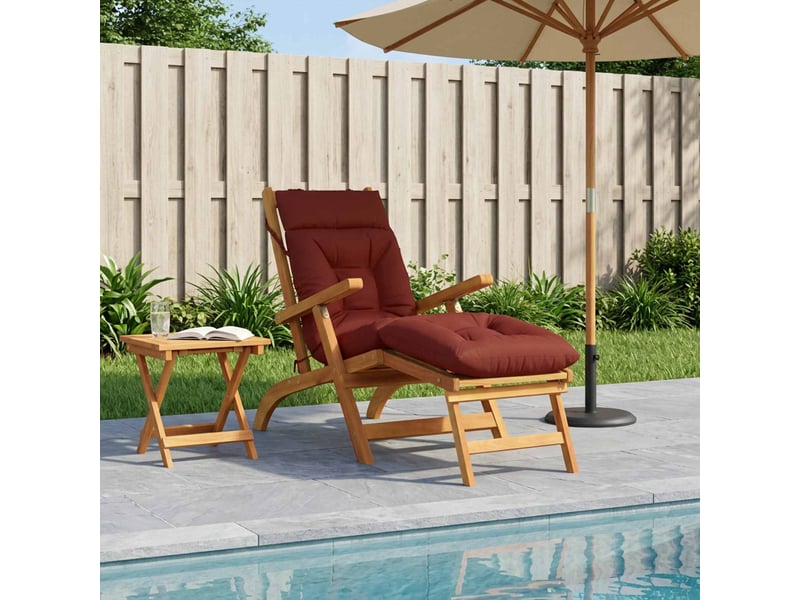 Coussin de transat, coussin pour bain de soleil vianen 100 % polyester rouge 200 x 50 x 8 cm cf56327 - Conforama B