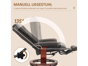 Fauteuil relax électrique  RAELUNYI Cuir / Tissu noir