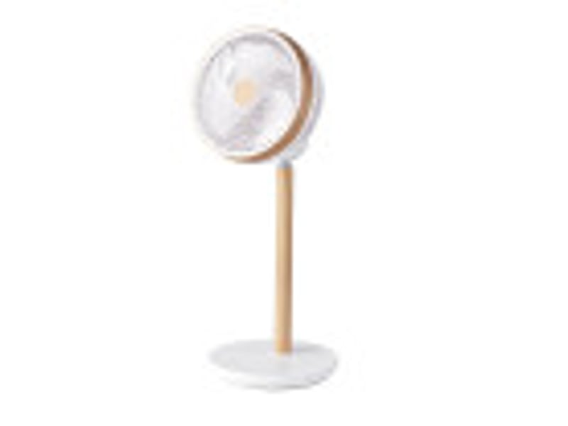 Ventilateur sur pied fabrilamp colibri 25 w 12 vitesses blanc et hêtre 236241068 - Conforama B
