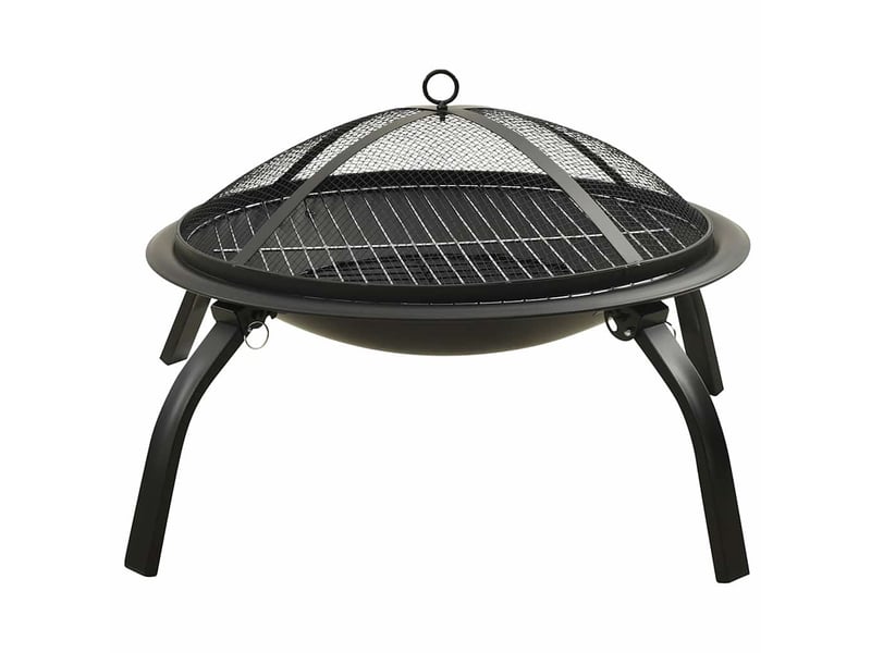  Foyer et barbecue avec tisonnier 2 en 1 56x56x49 cm acier  - Conforama E
