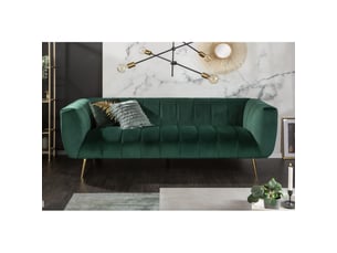 Canapé droit fixe <strong>MEUBLORAMA</strong> <strong></strong> 3 places Velours vert