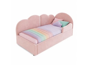 Lit extensible 90x190/200 cm <strong>HAVRYA</strong>  <strong></strong> coloris rose
