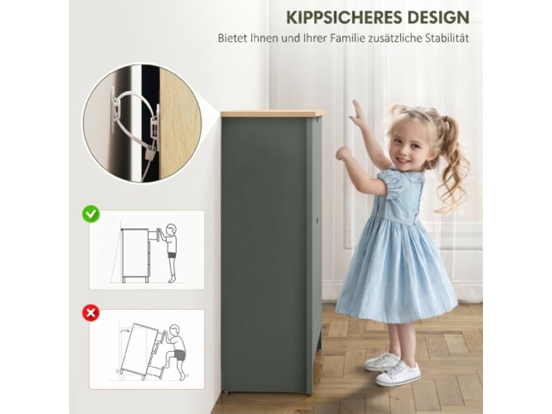  Meuble à chaussures 2 abattants gris clair 72x26x80 cm avec cloison réglable pour 8-12 paires  - Conforama E