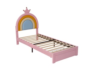 Lit avec rangement 90x200 cm Sol Morn coloris rose