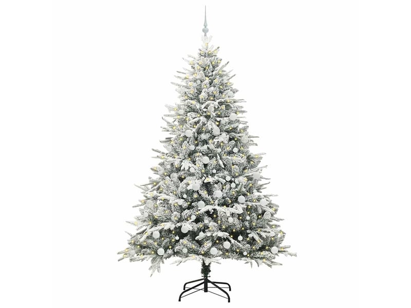 Sapin de noël, arbre de noël artificiel pré-éclairé avec ensemble de boules shl692 - Conforama C