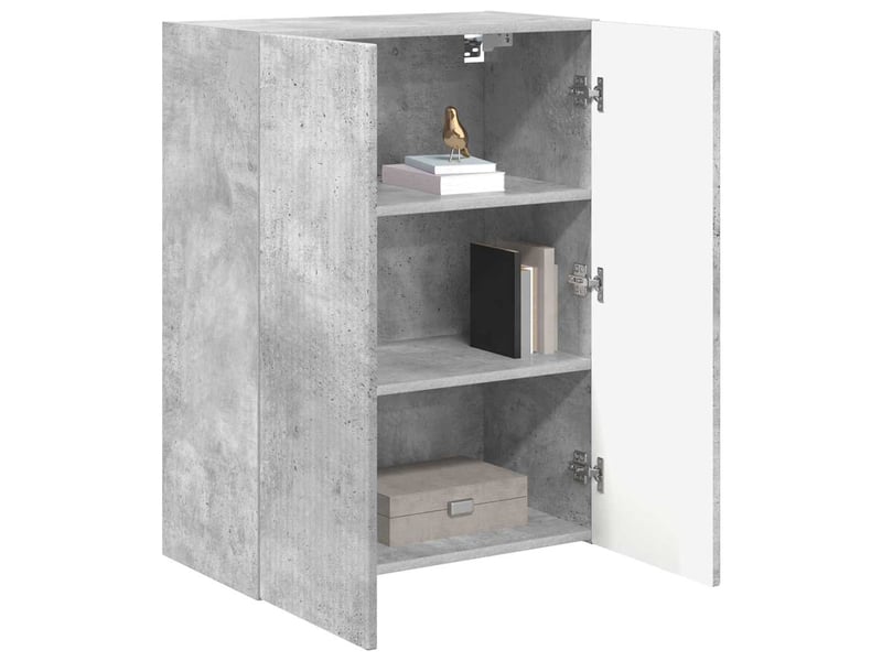  Meuble tv - banc tv - meuble de rangement mural 59,5 x 31 x 80 cm gris béton bois d'ingénierie  - Conforama C